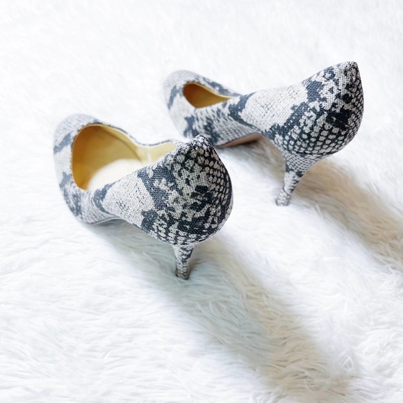 J. Crew Snakeprint Canvas Heels Round Toe Multi SZ10 - Picture 5 of 8